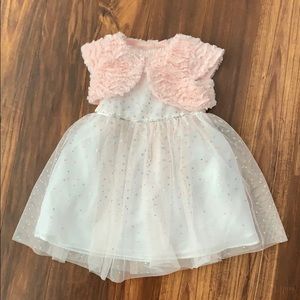 Light Pink and White Dress with Bolero Jacket